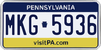 PA license plate MKG5936