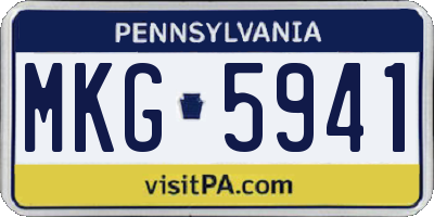 PA license plate MKG5941
