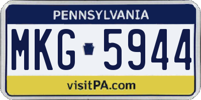 PA license plate MKG5944