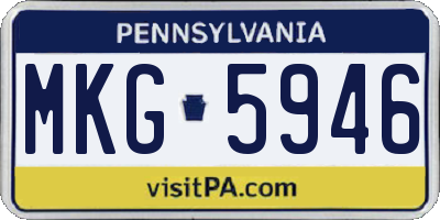 PA license plate MKG5946
