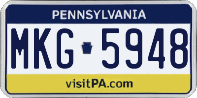 PA license plate MKG5948