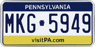 PA license plate MKG5949