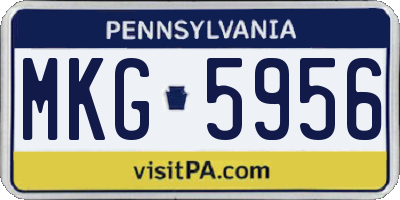 PA license plate MKG5956
