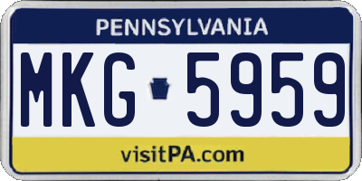 PA license plate MKG5959