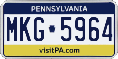 PA license plate MKG5964