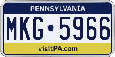 PA license plate MKG5966