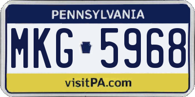 PA license plate MKG5968