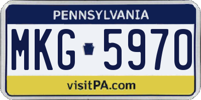 PA license plate MKG5970