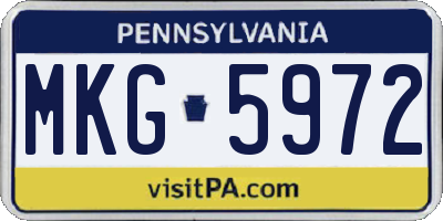 PA license plate MKG5972
