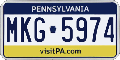 PA license plate MKG5974