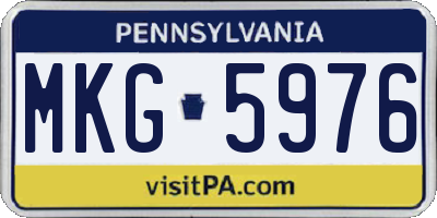 PA license plate MKG5976
