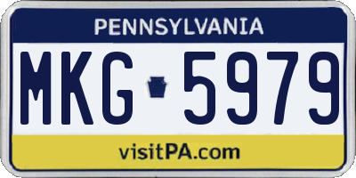 PA license plate MKG5979