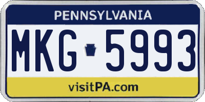 PA license plate MKG5993