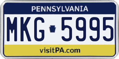 PA license plate MKG5995