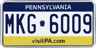 PA license plate MKG6009