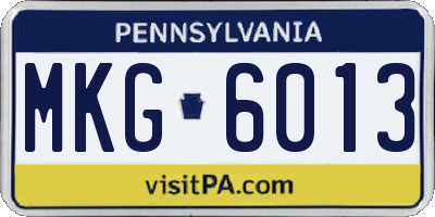 PA license plate MKG6013