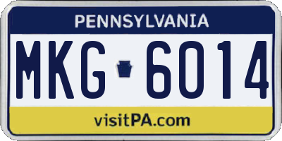 PA license plate MKG6014