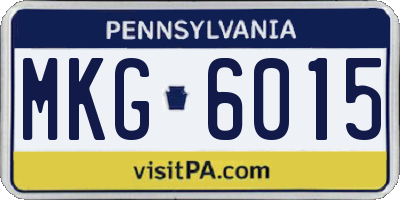 PA license plate MKG6015