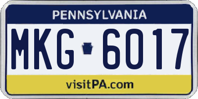 PA license plate MKG6017