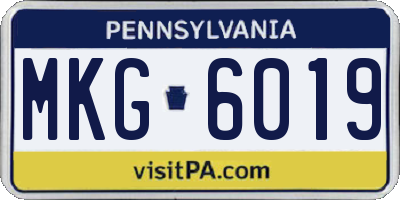 PA license plate MKG6019