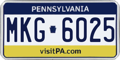 PA license plate MKG6025