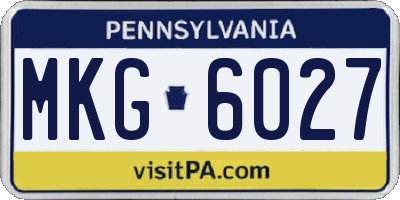 PA license plate MKG6027