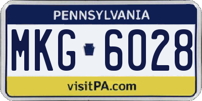 PA license plate MKG6028