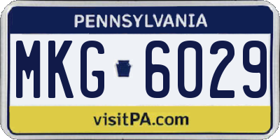 PA license plate MKG6029