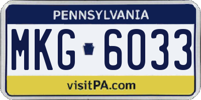 PA license plate MKG6033