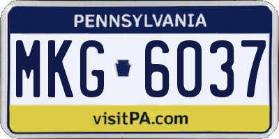 PA license plate MKG6037