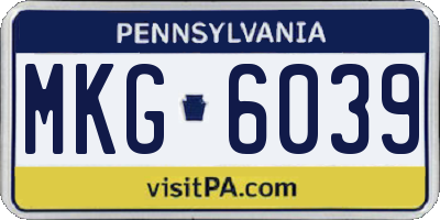 PA license plate MKG6039