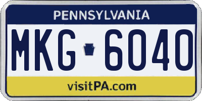 PA license plate MKG6040