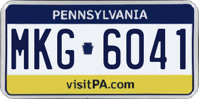 PA license plate MKG6041