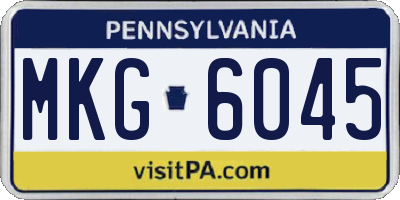 PA license plate MKG6045