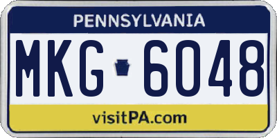 PA license plate MKG6048