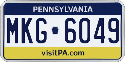 PA license plate MKG6049