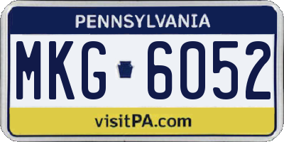 PA license plate MKG6052