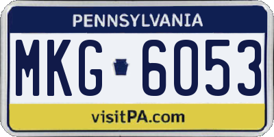 PA license plate MKG6053