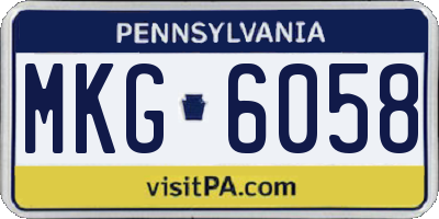 PA license plate MKG6058