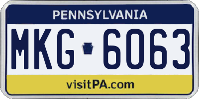 PA license plate MKG6063