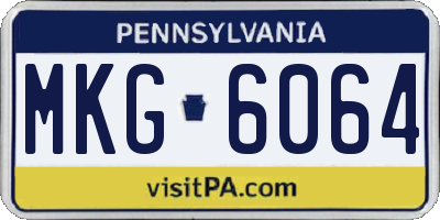 PA license plate MKG6064