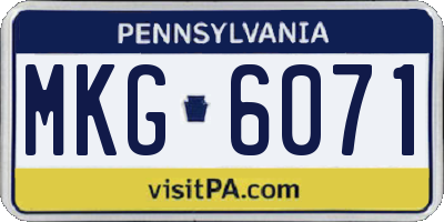 PA license plate MKG6071