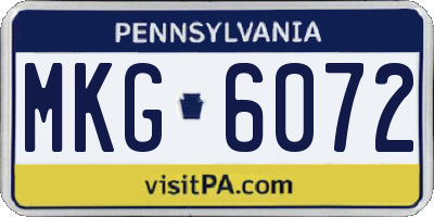 PA license plate MKG6072