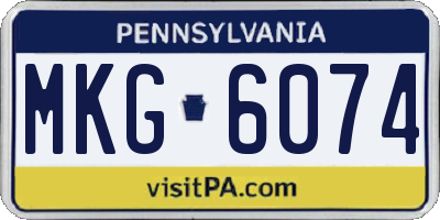 PA license plate MKG6074