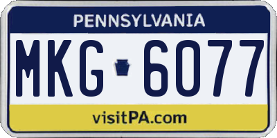 PA license plate MKG6077