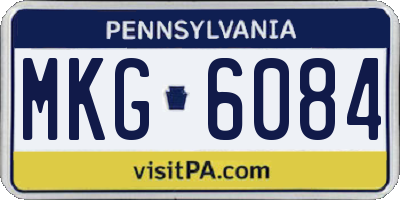 PA license plate MKG6084