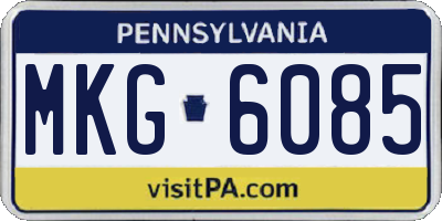 PA license plate MKG6085