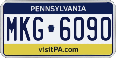 PA license plate MKG6090