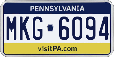 PA license plate MKG6094