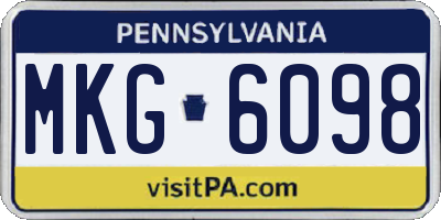 PA license plate MKG6098